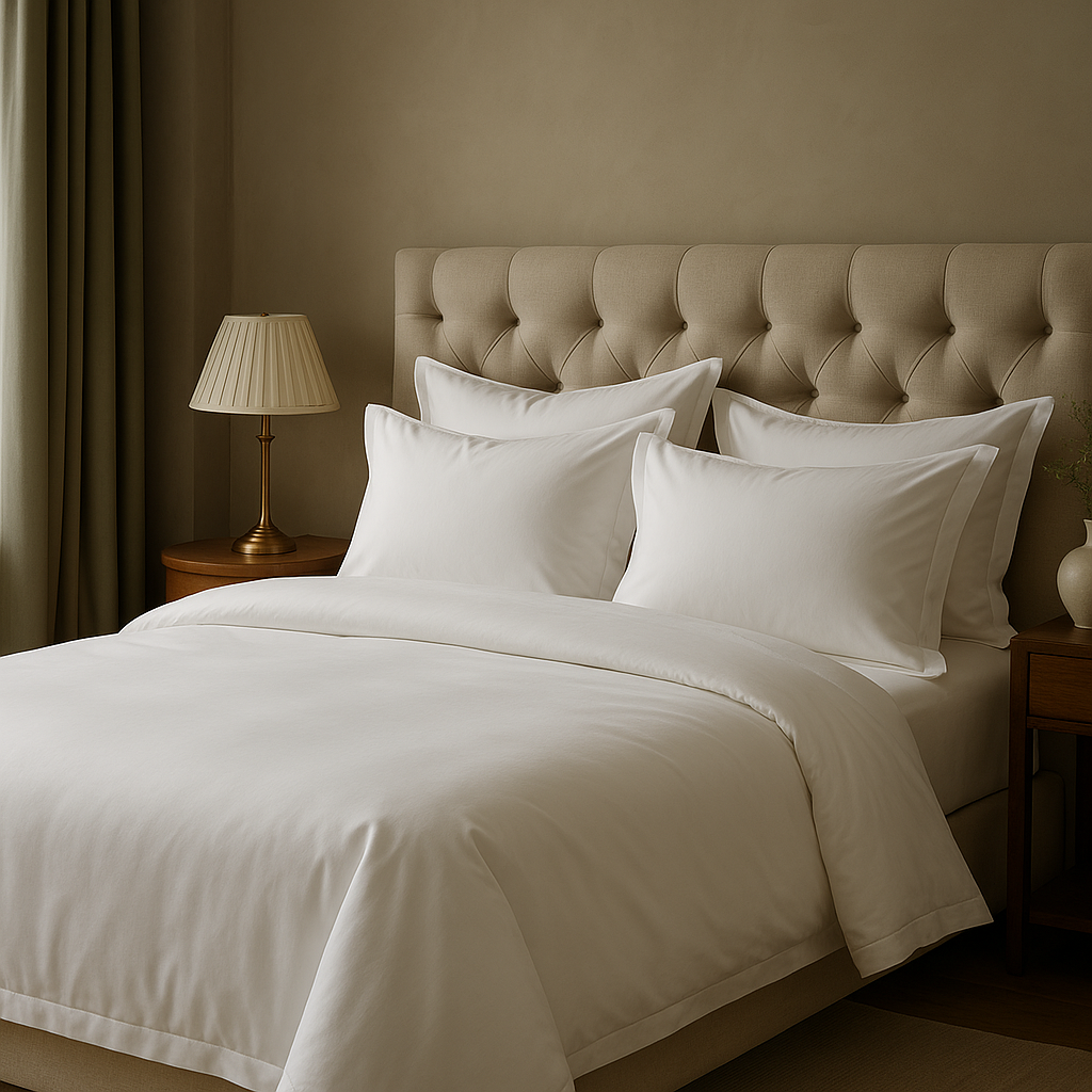 Spring BedSheet Queen Set – White (1 Fitted, 1 Flat, 2 Pillowcases, 160x200 cm)